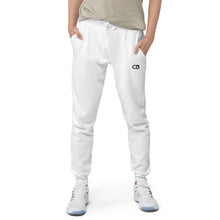Load image into Gallery viewer, White CB3 Unisex fleece sweatpant Joggers
